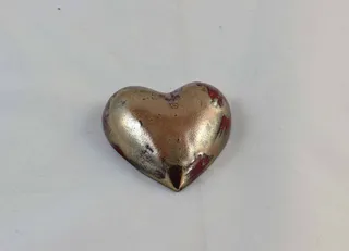 Petra Zobl Keramik - Herz gold braun